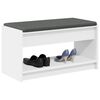 vidaXL Flurbank mit Kissen mit Regal mit Speicher Wei&szlig; 83 x 38 x 45 cm