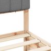 vidaXL Bettgestell mit gepolstertem Kopfteil Hellgrau 90 x 190 cm