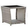 vidaXL Couchtisch Grau 45x45x40 cm Poly Rattan und Glas