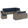 vidaXL 8-teiliges Gartensofa-Set mit Kissen, grau, Polyrattan