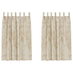 vidaXL Samtvorh&auml;nge 2 stk. Creme 175 x 140 cm Samt