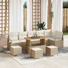 vidaXL Garten-Sofa-Set mit Kissen 10 pcs Beige Poly Rattan