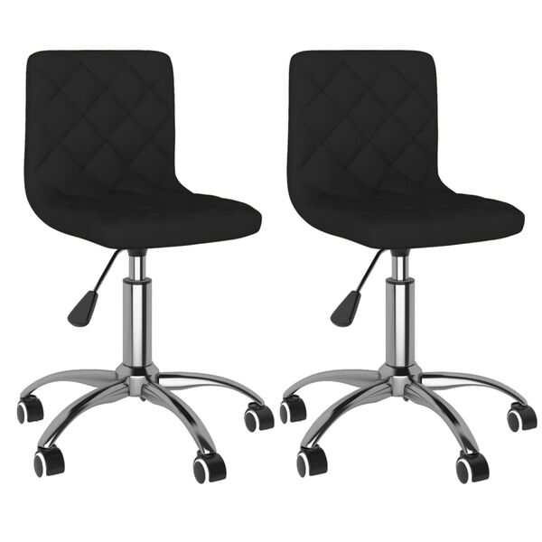 vidaXL Esszimmerst&uuml;hle 2 Stk. Drehbar Schwarz Samt