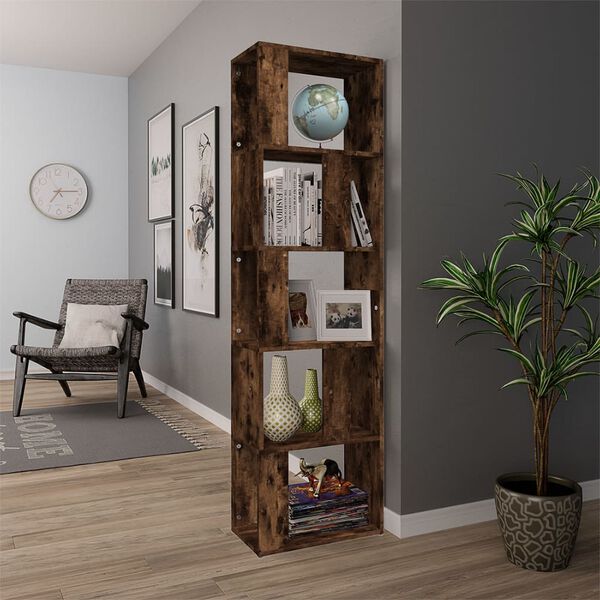 vidaXL Bücherregal Räuchereiche 45x24x160 cm Holzwerkstoff