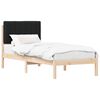 vidaXL Bettgestell mit gepolstertem Kopfteil Schwarz 75 x 190 cm
