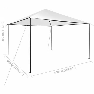 vidaXL Pavillon 4x4x3 m Weiß 180 g/m²