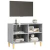 vidaXL TV-Schrank mit Massivholz-Beinen Betongrau 69,5x30x50 cm