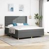 vidaXL LED Boxspringbett mit Matratze Dunkelgrau 180 x 200 cm Stoff