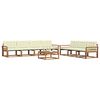 vidaXL Outdoor-Sofagarnitur mit Kissen 8 pcs Natur und Creme