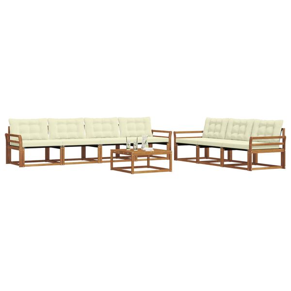 vidaXL Outdoor-Sofagarnitur mit Kissen 8 pcs Natur und Creme