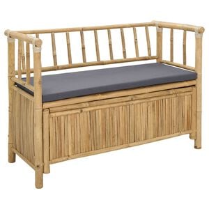vidaXL Garten-Aufbewahrungsbank 110 x 47 x 80 cm Bambus Natur