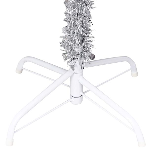 vidaXL K&uuml;nstlicher Weihnachtsbaum Beleuchtung & Kugeln Silber 210 cm