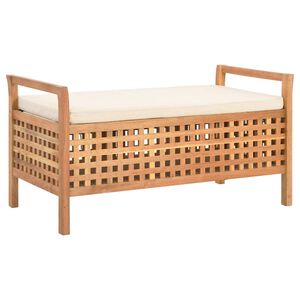 vidaXL Sitzbank mit Stauraum 93&times;49&times;49 cm Walnuss Massivholz