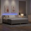 vidaXL LED Boxspringbett mit Matratze mit LED Taupe 180 x 200 cm Stoff