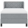 vidaXL Boxspringbett mit Matratze Hellgrau 90 x 200 cm Stoff