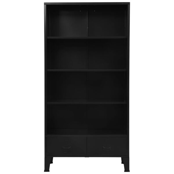 vidaXL Bücherregal Industrie-Stil Schwarz 90x40x180 cm Stahl