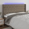 vidaXL LED Kopfteil Taupe 183x16x118/128 cm Stoff
