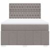 vidaXL Boxspringbett mit Matratze Taupe 140x200 cm Stoff