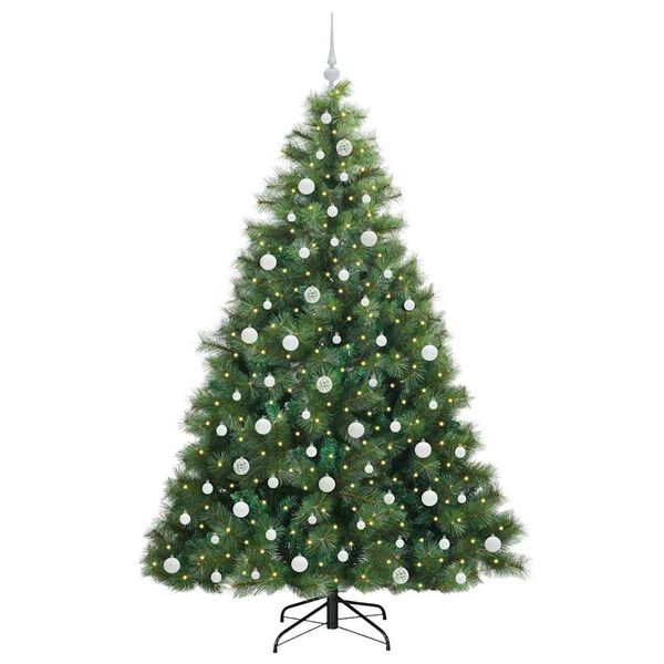 vidaXL K&uuml;nstlicher Weihnachtsbaum mit 300 LEDs Gr&uuml;n 210 cm PE und PVC