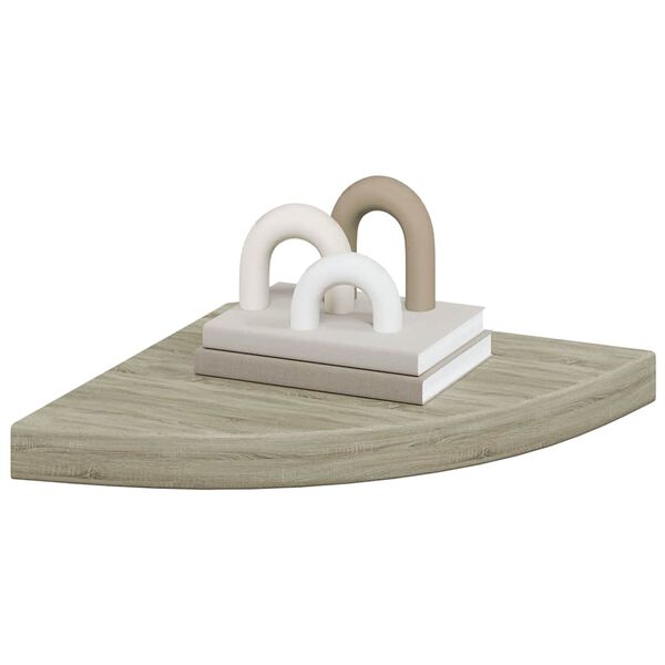 vidaXL Eck-Schweberegale 4 Stk. Eichen-Optik 35x35x3,8 cm MDF
