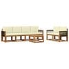 vidaXL Outdoor-Sofagarnitur 6 stk. Natur und Creme
