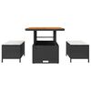 vidaXL Garten Essgruppe Schwarz Poly Rattan