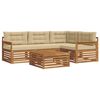 vidaXL Outdoor-Sofagarnitur 5 Stk. Natur und Beige
