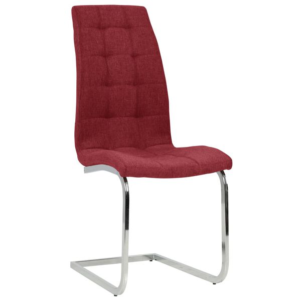 vidaXL Freischwinger 2 Stk. Weinrot Stoff