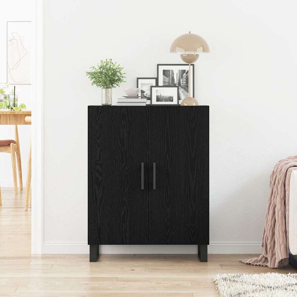 vidaXL Sideboard Schwarz Eichen-Optik 69,5 x 34 x 90 cm Holzwerkstoff