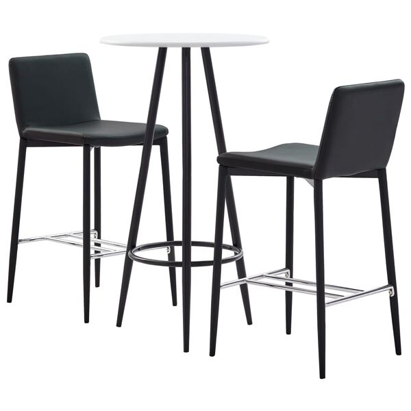 vidaXL 3-tlg. Bar-Set Kunstleder Grau