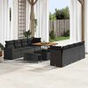 vidaXL Gartensofa-set mit Kissen 12 pcs Schwarz Poly-Rattan