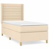 vidaXL Boxspringbett mit Matratze Creme 90x190 cm Stoff