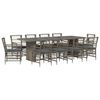 vidaXL Outdoor-Essgruppe 11 stk. Grau Poly-Rattan