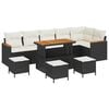 vidaXL Gartensofa-set 10 stk. 6-Sitzanzahl Schwarz Poly Rattan