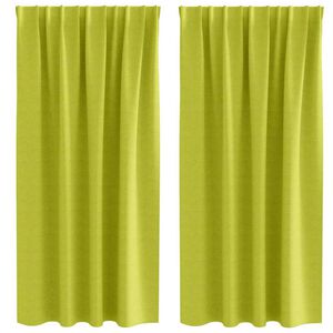vidaXL Verdunkelungs-Vorh&auml;nge mit Ringen 2 pcs Gr&uuml;n 175 x 140 cm