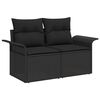 vidaXL Garten-Sofa-Set 6 pcs Schwarz Poly-Rattan und Stahl und Glas