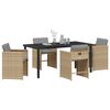 vidaXL Garten Essgruppe 5 pcs Beige Poly-Rattan