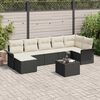vidaXL Gartensofa-set mit Speicher 8 pcs Schwarz Poly-Rattan