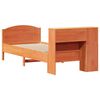 vidaXL Massivholzbett mit Regal ohne Matratze Wachsbraun 75x190 cm