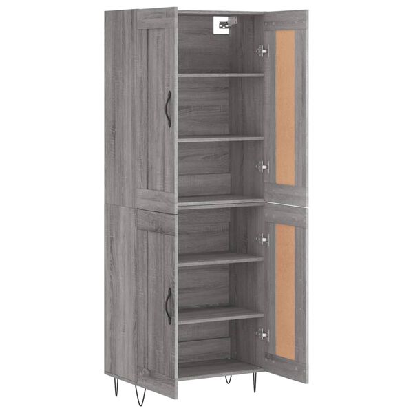 vidaXL Highboard Grau Sonoma 69,5x34x180 cm Holzwerkstoff