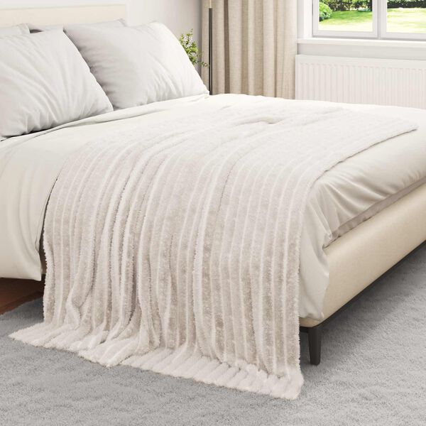 vidaXL &Uuml;berwurfdecke Creme 200 x 150 cm Fleece