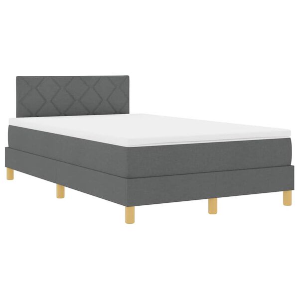 vidaXL Boxspringbett mit Matratze Dunkelgrau 120 x 190 cm Stoff