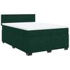 vidaXL Boxspringbett mit Matratze Dunkelgr&uuml;n 140x200 cm Samt
