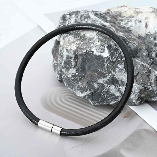 vidaXL Leder Schnur Schwarz &Oslash;4 mm x 50 m Leder