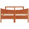 vidaXL Massivholzbett mit Kopfteil Wachsbraun 135x190 cm Kiefer