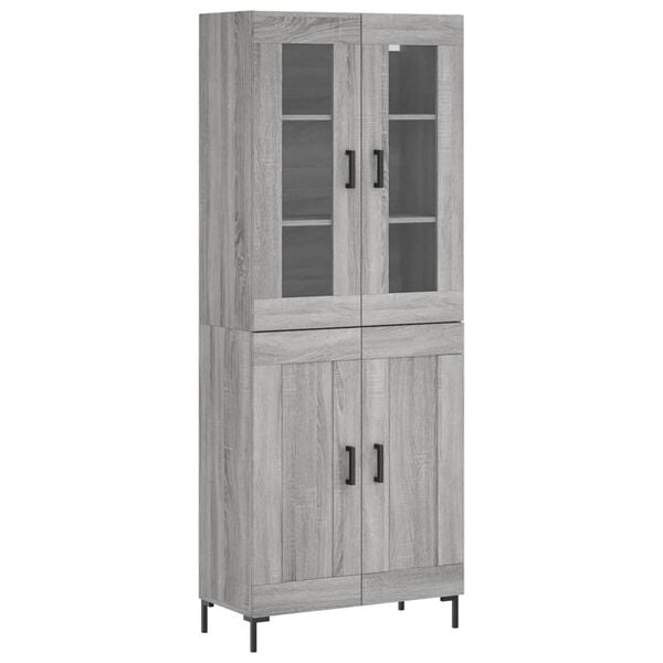 vidaXL Highboard Grau Sonoma 69,5x34x180 cm Holzwerkstoff