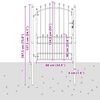 vidaXL Zauntor mit Spitzen Grau 170 x 100 cm Pulverbeschichteter Stahl