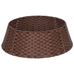 vidaXL Weihnachtsbaumkragen Rund Dunkelbraun Durchmesser 45 x 22 cm