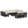 vidaXL Gartensofa-set 14 Stk. Schwarz Poly-Rattan