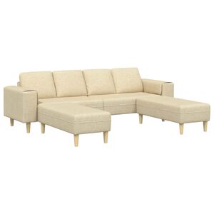 vidaXL Wohnzimmer Couch 3 stk. Creme Polyester